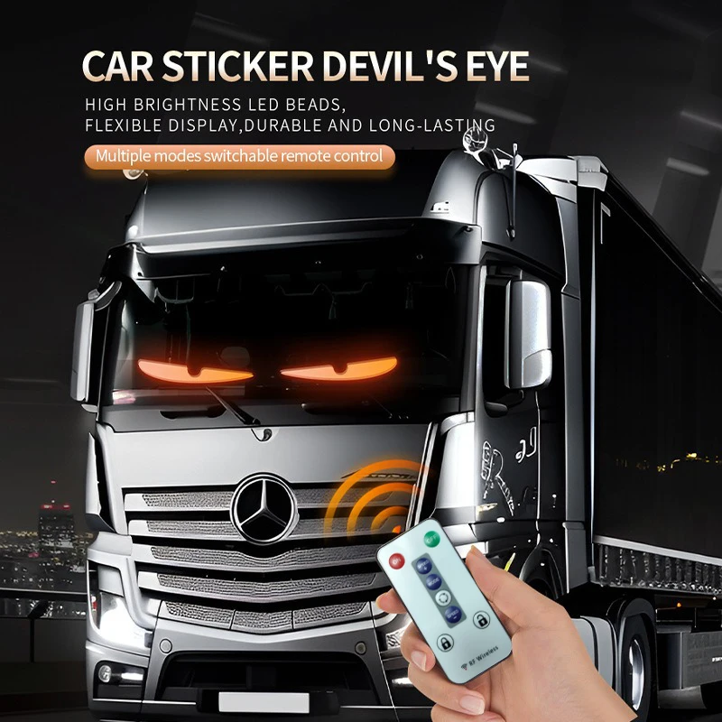 2M Devil‘s Eyes LED Matrix Panel Screen Light Remote Control Animation Display LED Screen Light for Car Truck Windshield-2