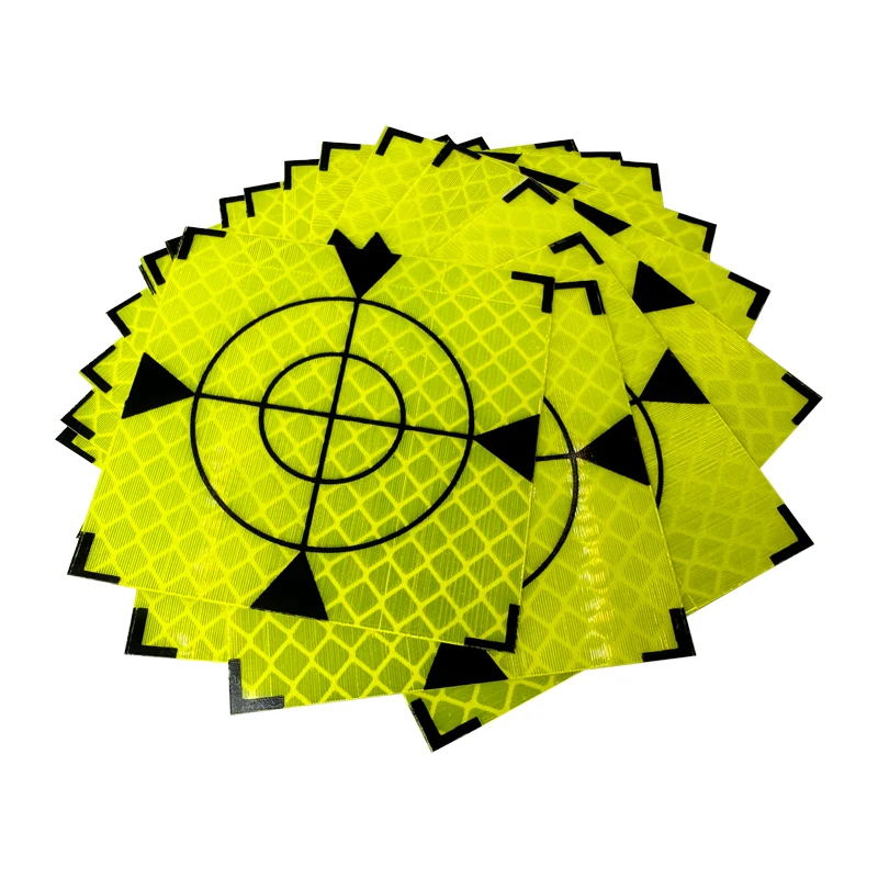 100pcs Size 60mm 20 30 40 50 80 Reflector Sheet For Total Station Survey Geography Fluorescent Green Triangle Reflective Sticker-4