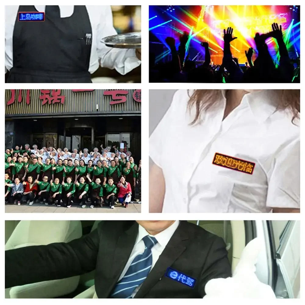 Fully New Bluetooth LED Name Badge DIY Programmable Scrolling Message Board Mini LED Display HD Text Digits Pattern Display-6
