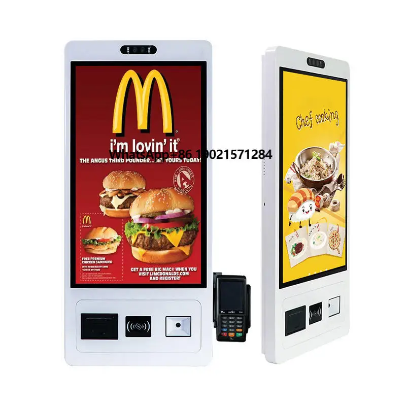 Touchwo 15.6 21.5 24 32 Inch Restaurant Ordering Machine Self-service Self Service Printing Checkout Self Ordering Kiosk