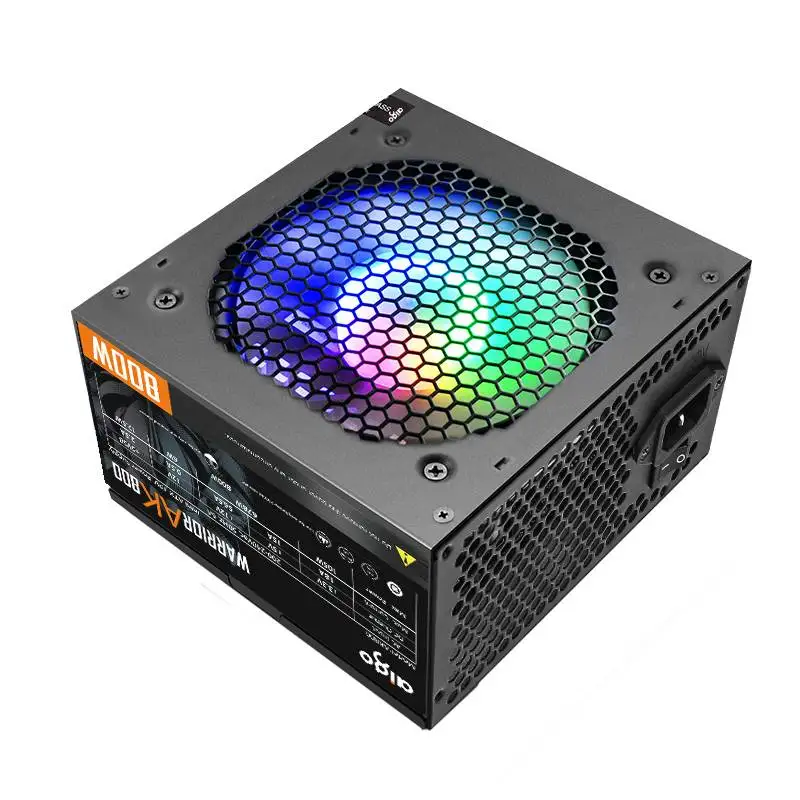 Aigo AK PC PSU Power Supply Unit 500W 600W 700W 800W 1000W Gaming 120mm RGB Fan 220V ATX Desktop computer Power Supply for BTC-5