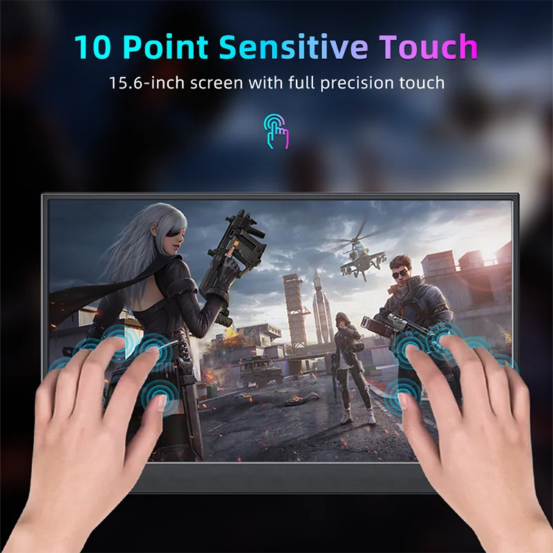 TUHUI 15.6'' Touch Portable Monitor Gaming 1080P FHD IPS USB-C HDMI Computer Display for Switch Xbox One PS4/5 Phone Pc Laptop-3
