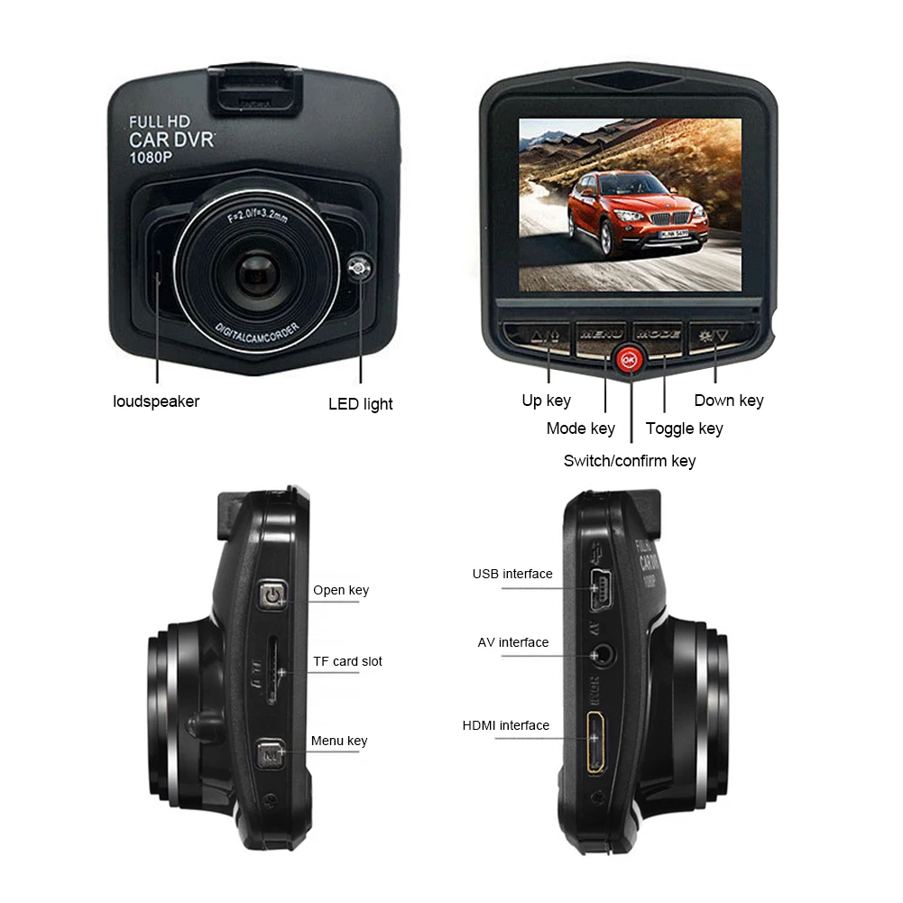 New Universal Car Dash Cam 1080P Car DVR Driving Recorder 2.2