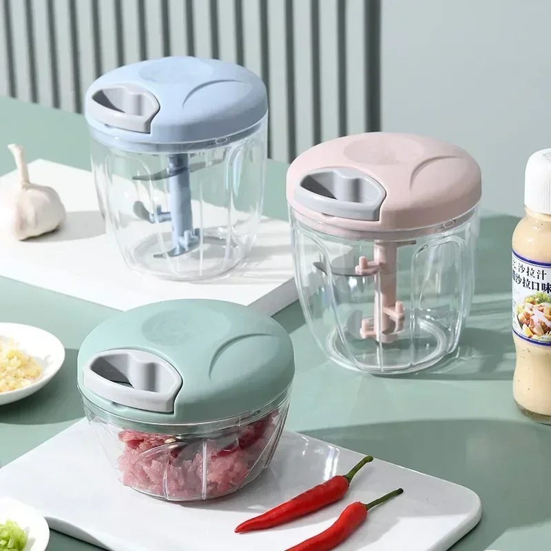 Crusher Vegetable Onion Cutter Kitchen Cooking Accessories 500/900ML Manual Meat Mincer Garlic Chopper Rotate GarlicPress-2