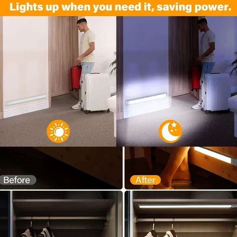 Xiaomi Wireless LED Night Light Motion Sensor USB Rechargeable For Kitchen Cabinet Night Light Wardrobe Desk Lamp Room Decor-6