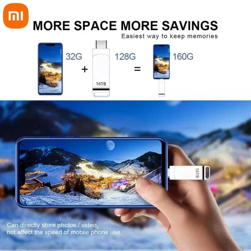 XIAOMI 16TB Flash Drives USB 3.2 High Speed USB Transfer Metal Pendrive Memory Card Pendrive Flash Disk Memoria Waterproof Stick-3