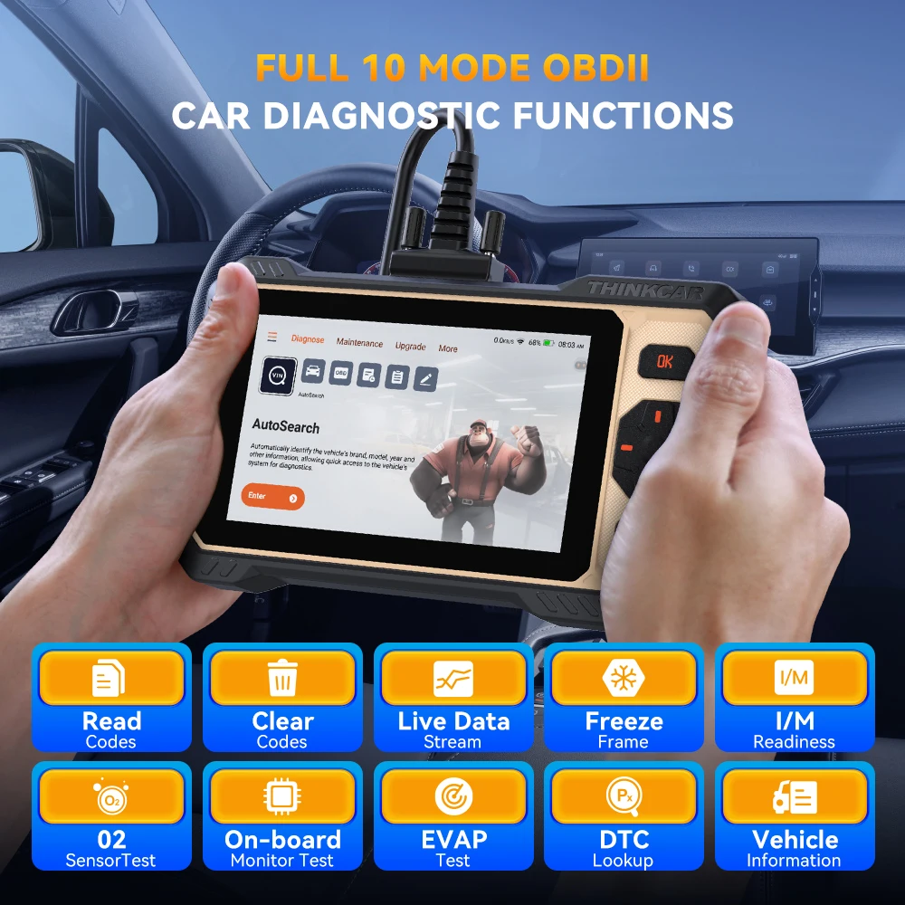 Thinkcar Thinkscan 662 Diagnostic Tools ECM/TCM/SRS/ABS 4 Systems OBD2 Scanner 12 Resets Lifetime Free Update CANFD Scan Tools-5