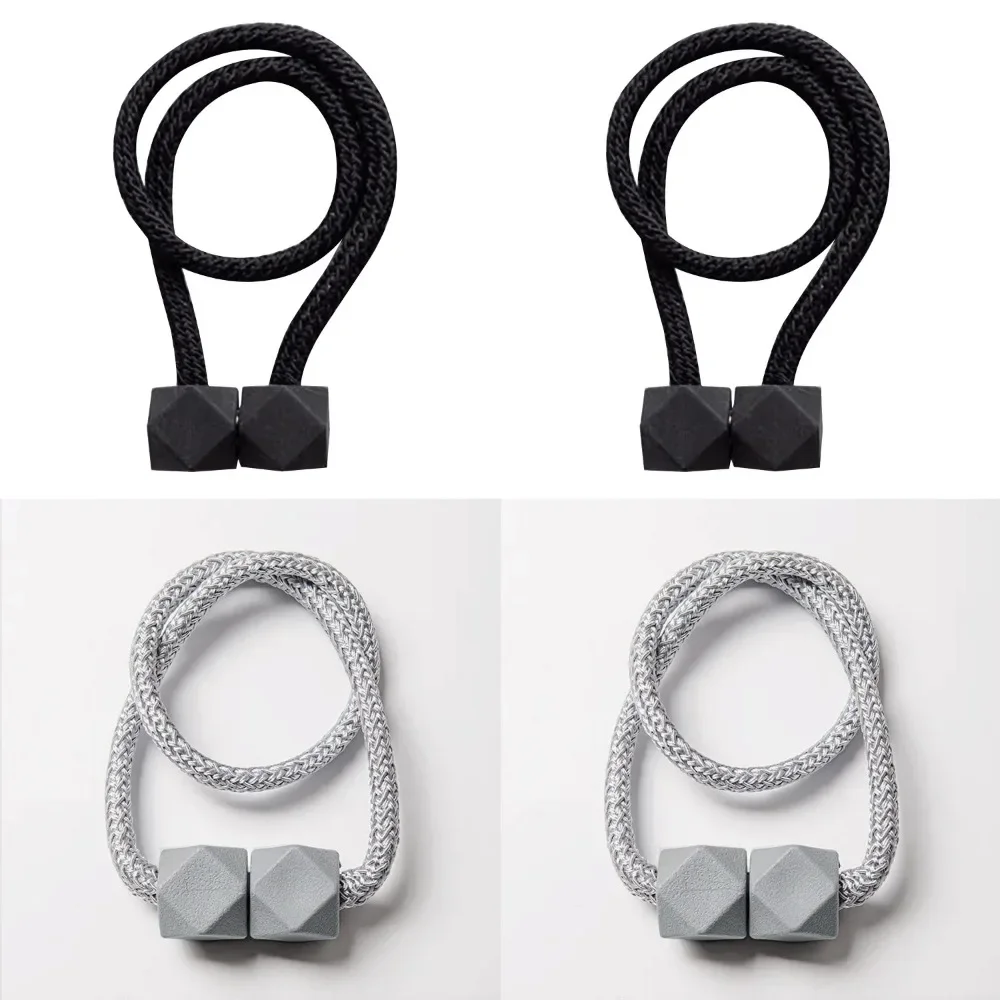4pcs Curtain Tiebacks with Strong Magnet Thick Rope Design for Bedroom Living Room Kitchen Durable Plastic Home Decor Accessory-5