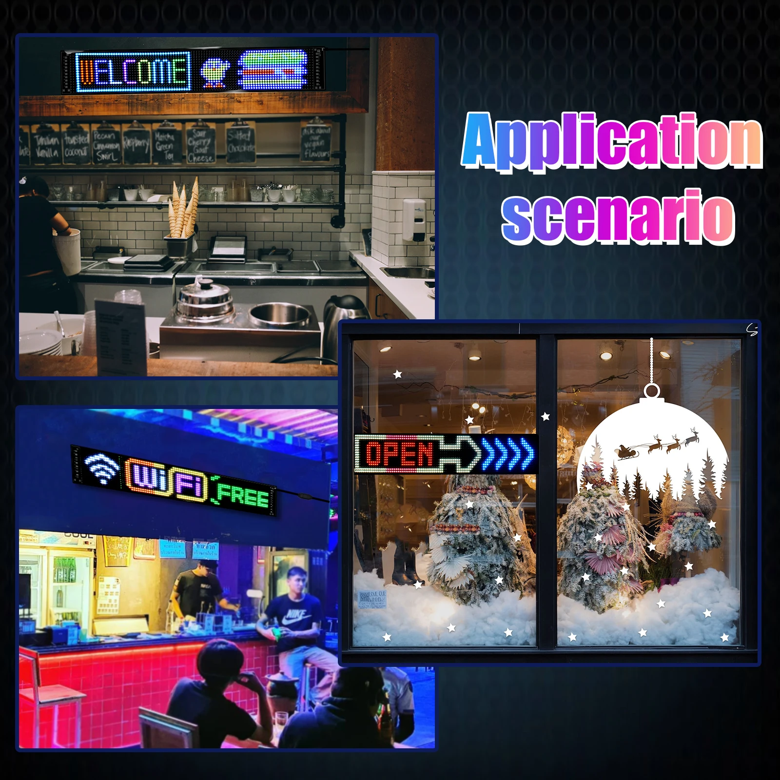 GOTUS bright scrolling LED sign, programmable multiple text pattern display application control LED car store sign-6