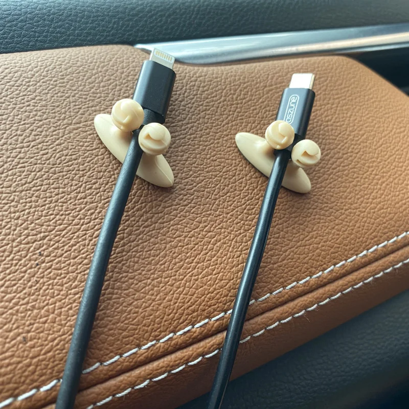 Car Dashboard Phone Charger Cable Manager Hook Headphone Line Organizer Clasp Clamp Holder Auto Interior Accessories-5