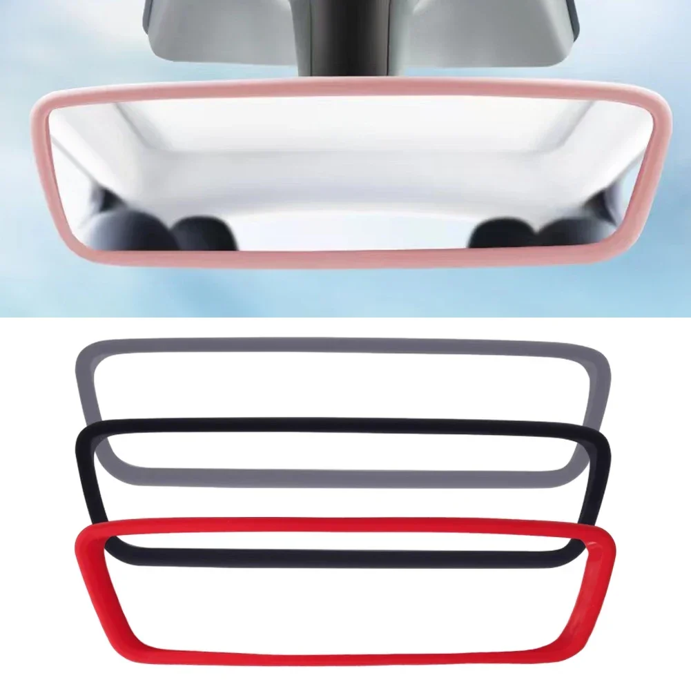Silicone Rear View Mirror Protector Frame for Tesla Model 3 Y S X Center Console Accessories Interior Rearview Cover Rubber Case-2
