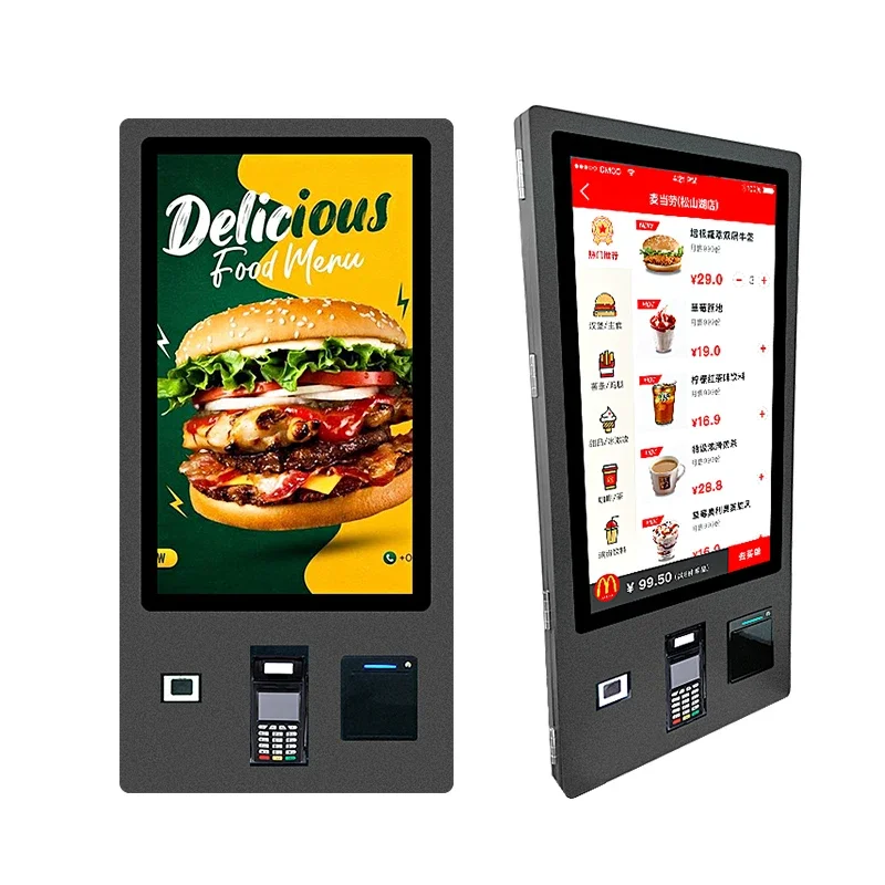 32'' Interactive Floor Standing Double Side Automatic Touch Screen Self-service POS Payment Terminal LCD Kiosk-2