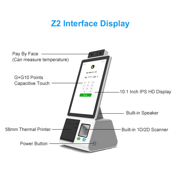 10.1 inch  Capacitive touch screen desktop Self Service Kiosk  self service android kiosk all in one kiosk desktop-2