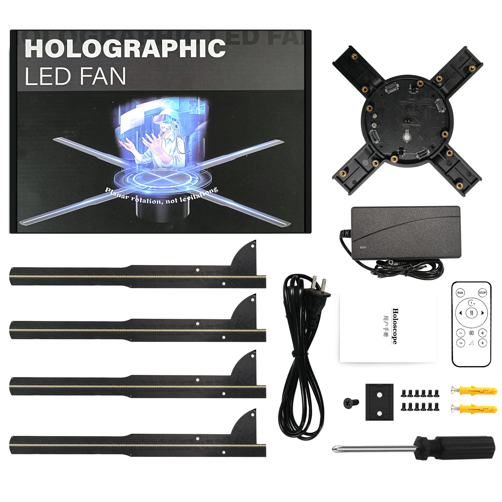 3D Hologram Projector Fan Led Display Flexible Control Led Display Sign Advertising Machine Custom Logo Player Wall Mounted-6