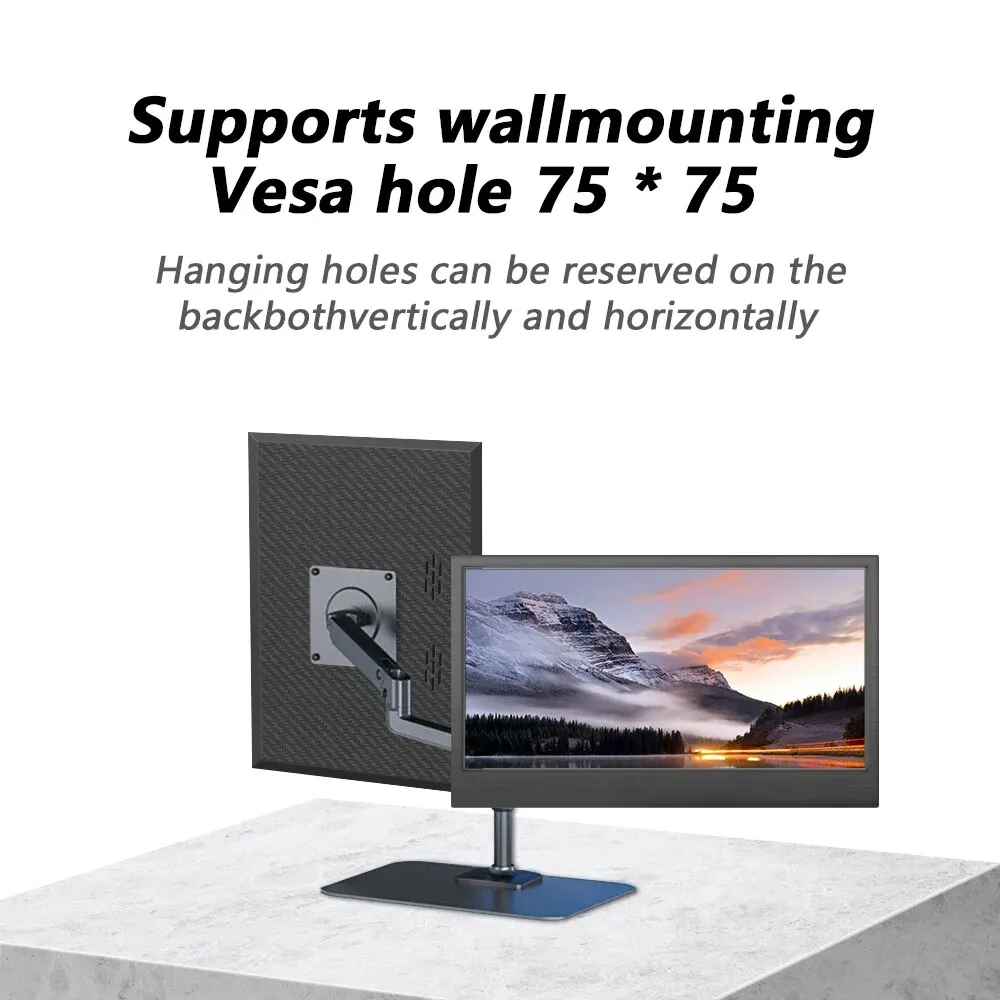 MUCAI 11.6 Inch Portable Monitor 16:9 60Hz Game Screen 45% NTSC 250Cd/m ² Laptop Mac Xbox PS4/5 Switch Display Type-c Interface-3