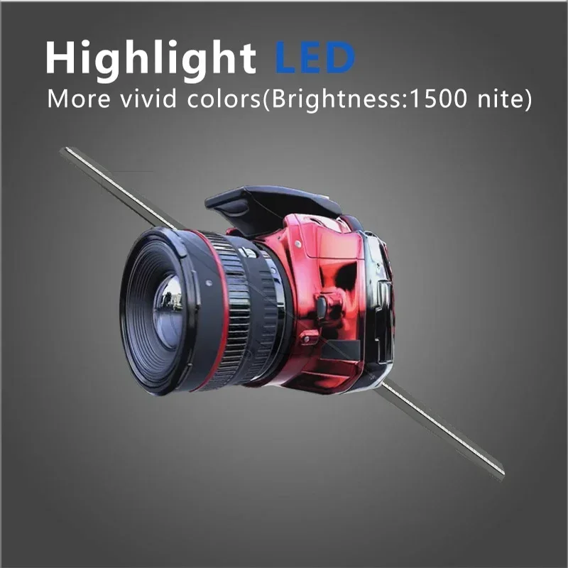 42CM/52CM/56CM/65CM 3D Holographic LED Fan Display for Advertising/Shop/Wedding High Brightness Custom Logo DIY Projector-3
