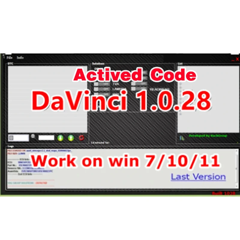 New Davinci 1.0.28 SOFTWARE Work With KESS/KTAG/Other ECU Tool  REMAPPING REMAP DAVINCI V1.0.28 Activate