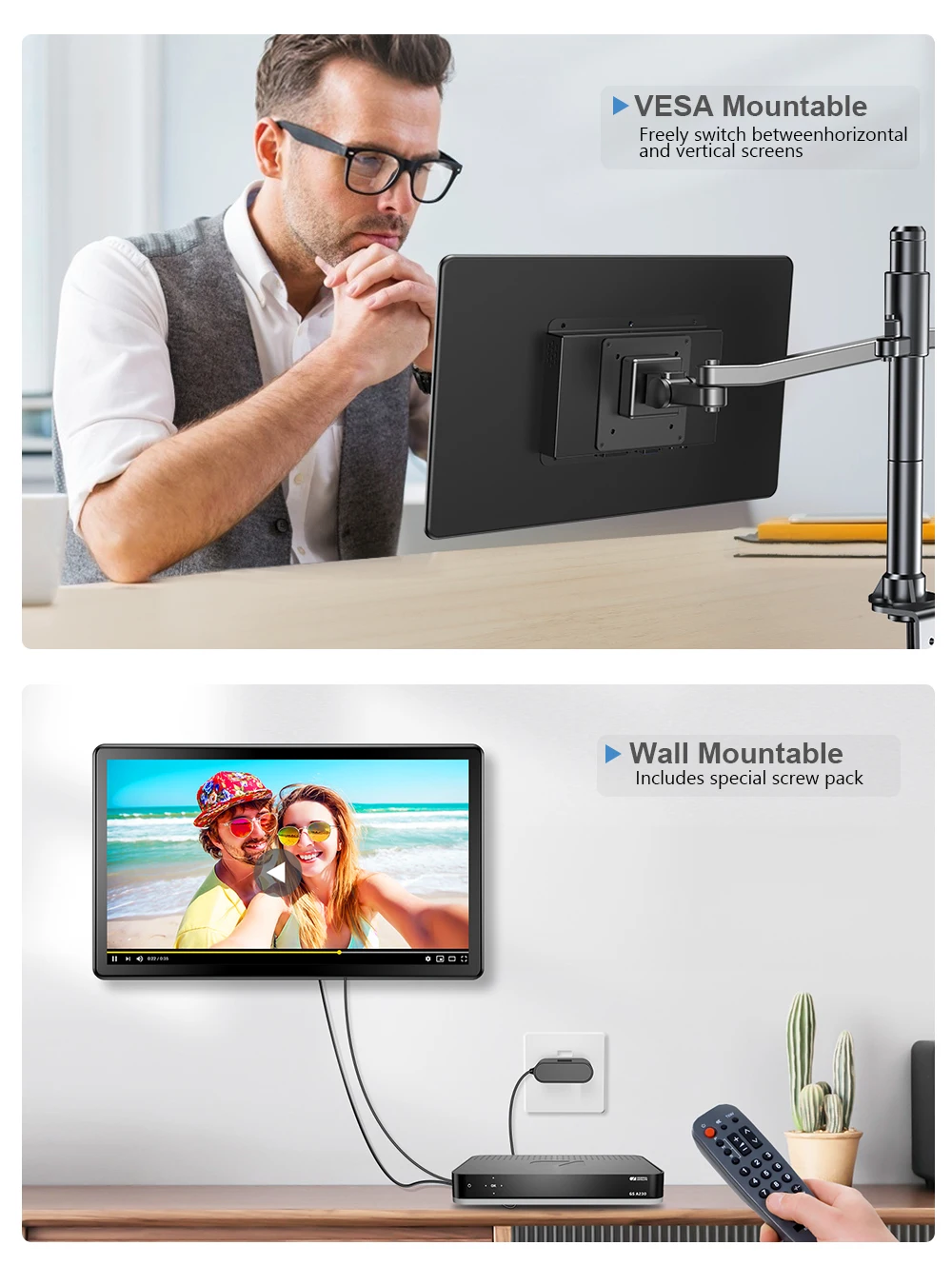 UPERFECT 15.6 Portable Monitors 1080P Touch screen Gaming displays 60Hz IPS monitors For PS5/4/3 Switch Laptop PC Mac Xbox-6