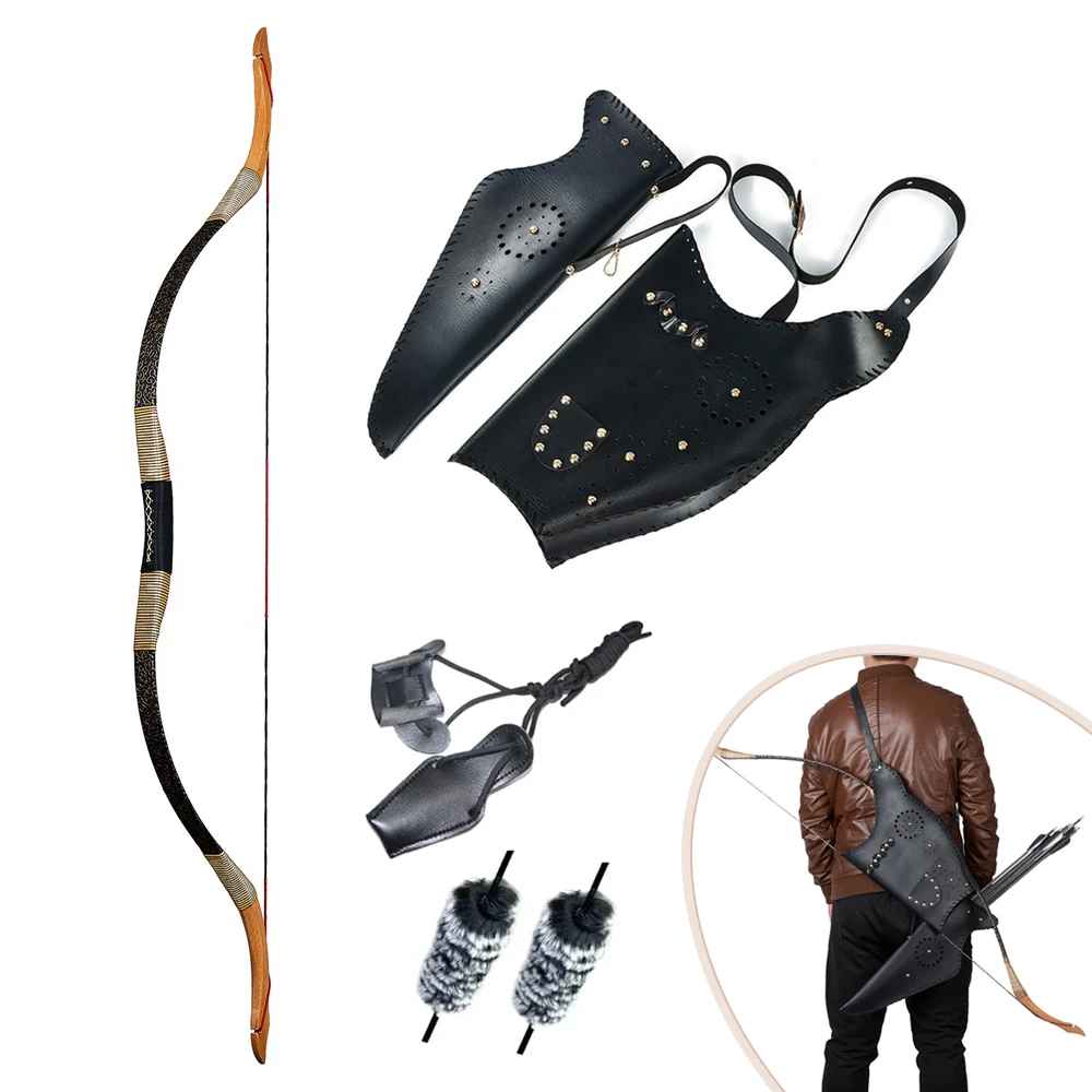 Toparchery-Wooden Laminated Recurve Bow for Outdoor Shooting Practice, Hunting Sports, 30-50lbs, 53inch-4