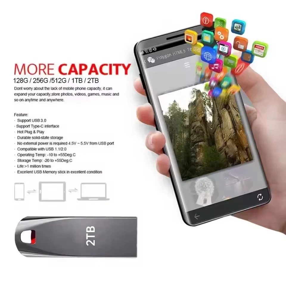 2025 2TB USB 3.0 Flash Drives High Speed Metal Pendrive 1TB 512GB 256GB Portable Usb Drive Waterproof Memoria USB Flash Disk ﻿-5