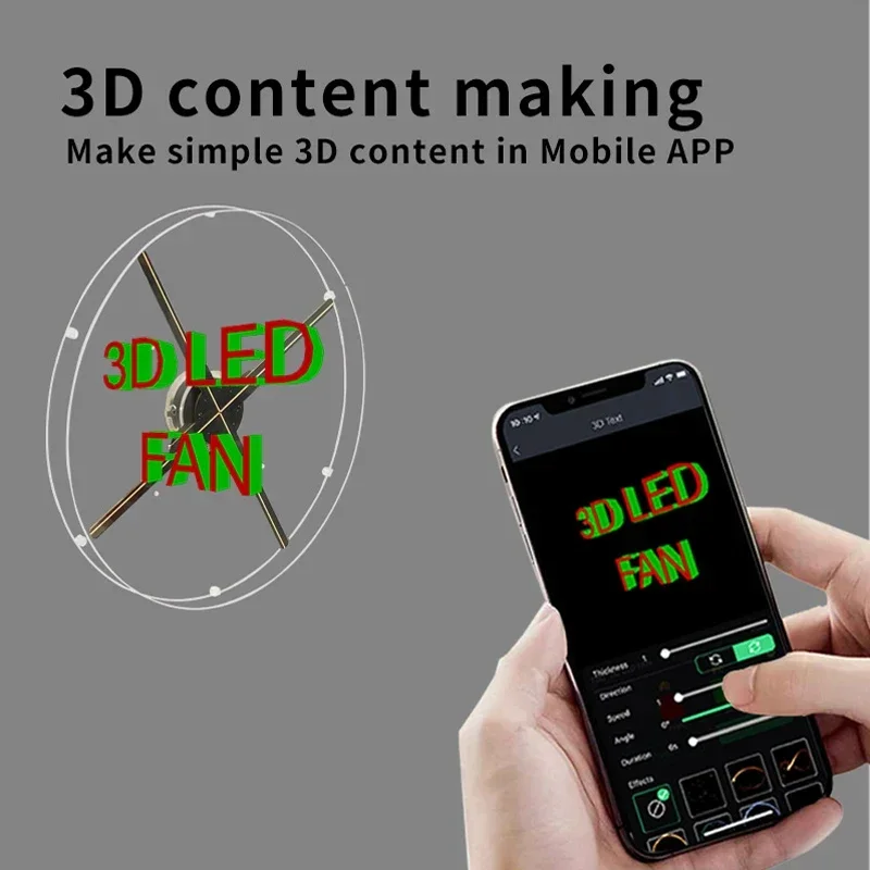 3D Hologram Fan [27CM-65CM] LED Holographic Display Projector for Store Advertising, Mini Hologram 3D Sign with Bright effect-2