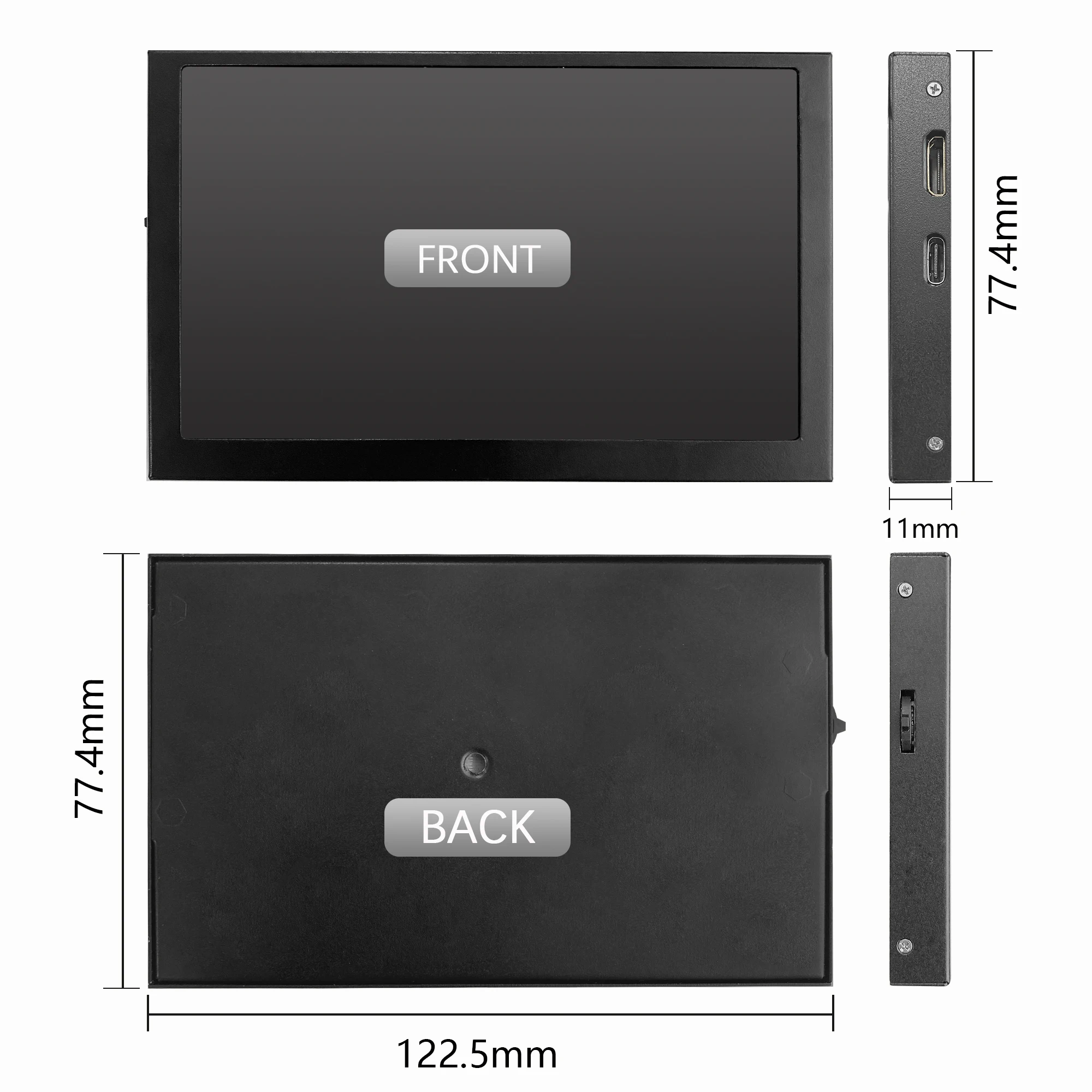 5-inch 1024 * 600 high-definition HDMI 100% sRGB display IPS module type-c interface touchless portable display-4