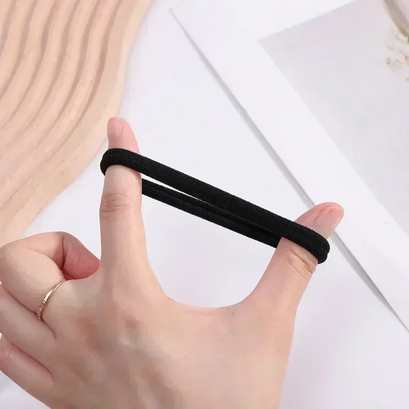 200PCS/Set Women Girls Basic Hair Bands Simple Solid Colors Elastic Headband Hair Ropes Ties Hair Accessories Ponytail Holder-6