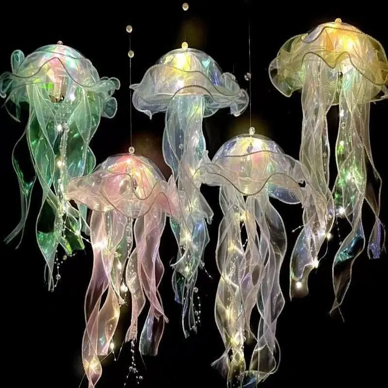 Jellyfish Night Light Lamp Portable Flower Lamp Girl Room Atmosphere Decoration Lamp, Bedroom Night Lamp, Home Decoration-3