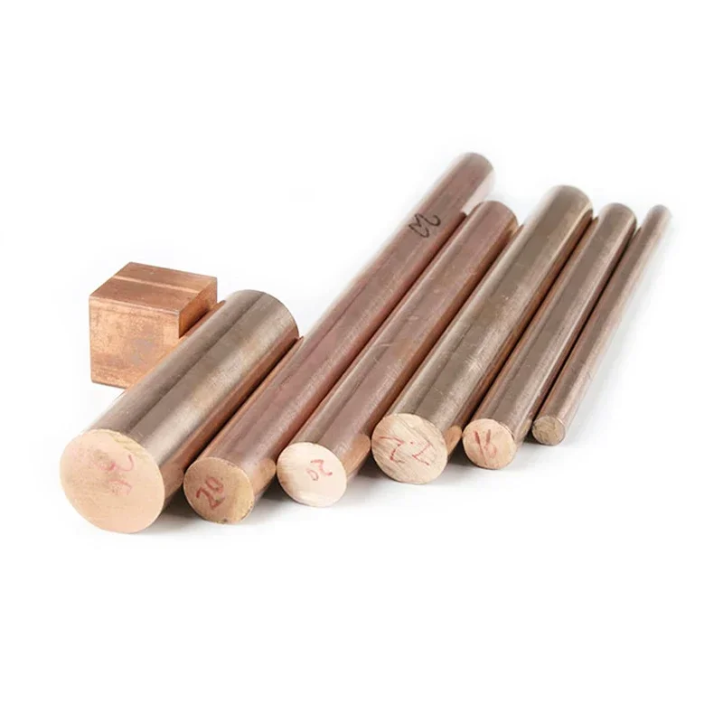 C17200 Copper Beryllium Alloy Bar Cylinder Diameter 1mm-45mm High Thermal Conductivity Electrolytic Electrode Rod 100 200 500mm-3