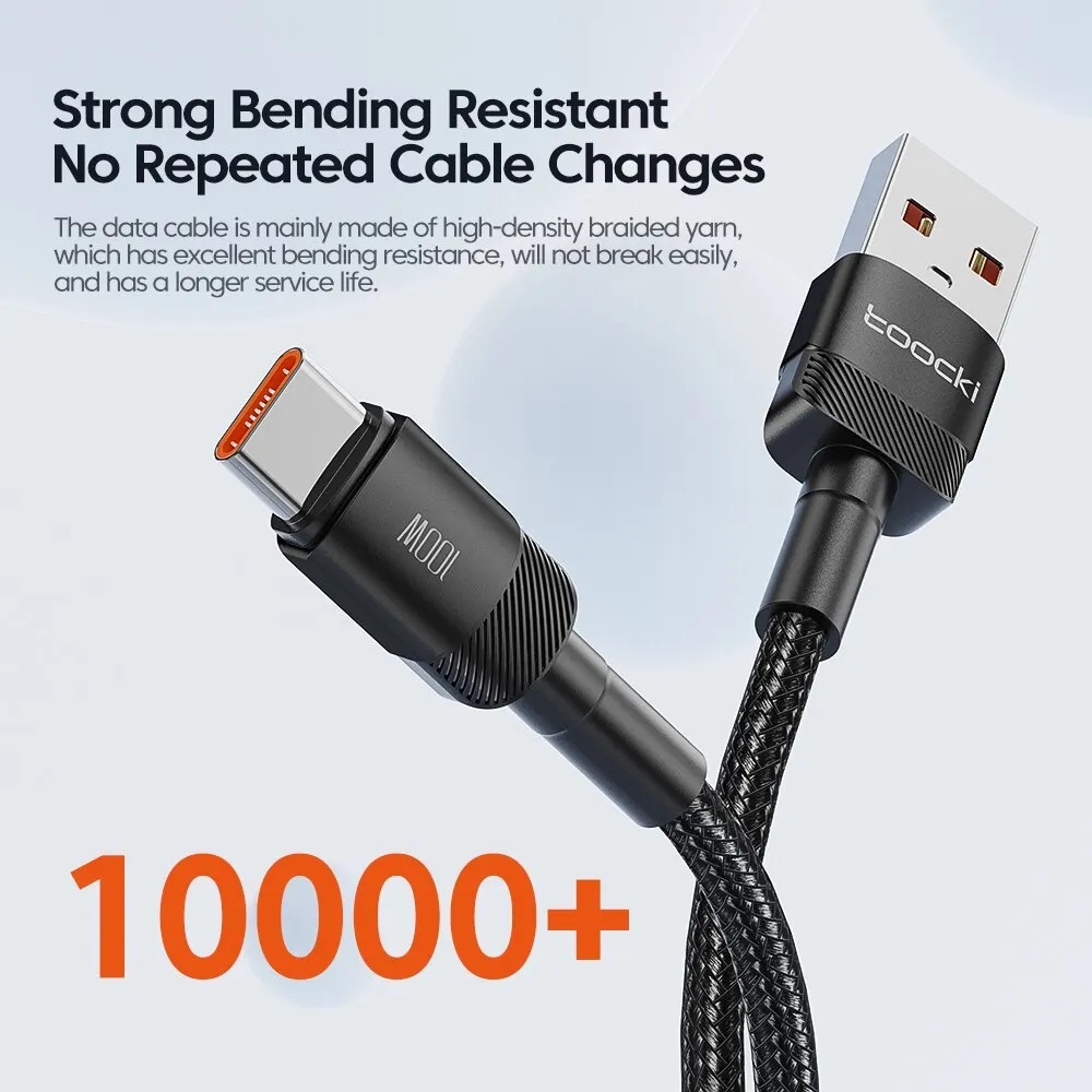 Toocki USB Type C Cable Fast Charging USB C Charger Cord For For iPhone 15 14 13 12 11 Huawei P40 P30 Realme Oppo Oneplus 1m 2m-6