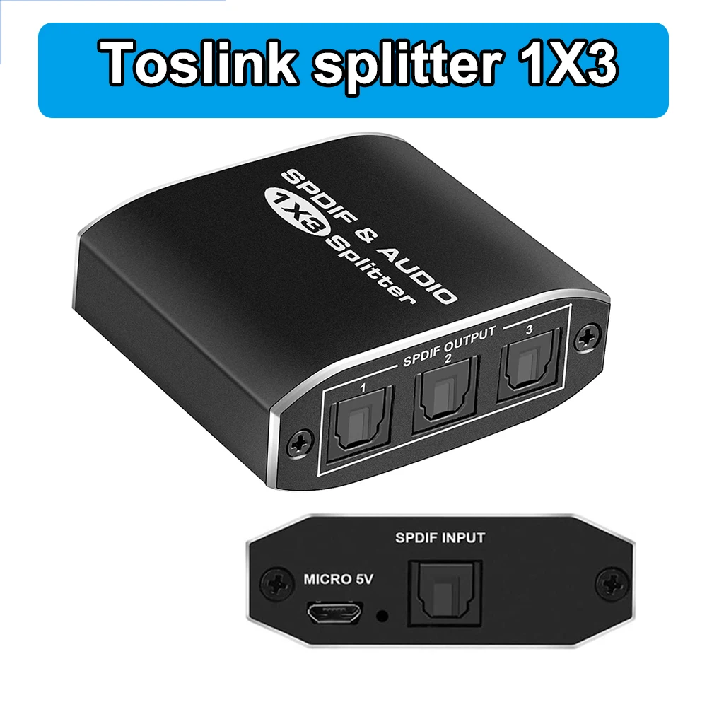 Digital optical audio Switch Splitter 5.1CH Toslink SPDIF Coaxial Audio Splitter Switcher for Apple TV PS4 PS4 Pro Dolby DTS AC3-6