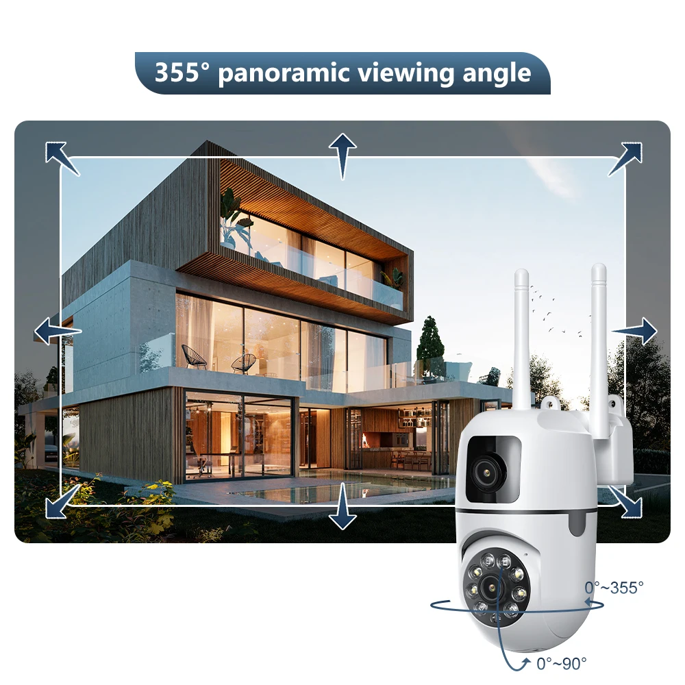 4K 8MP PTZ WIFI Camera Dual Lens Outdoor Night Vision Human Detection Auto Track CCTV Surveillance IP Camera Security Protection-4