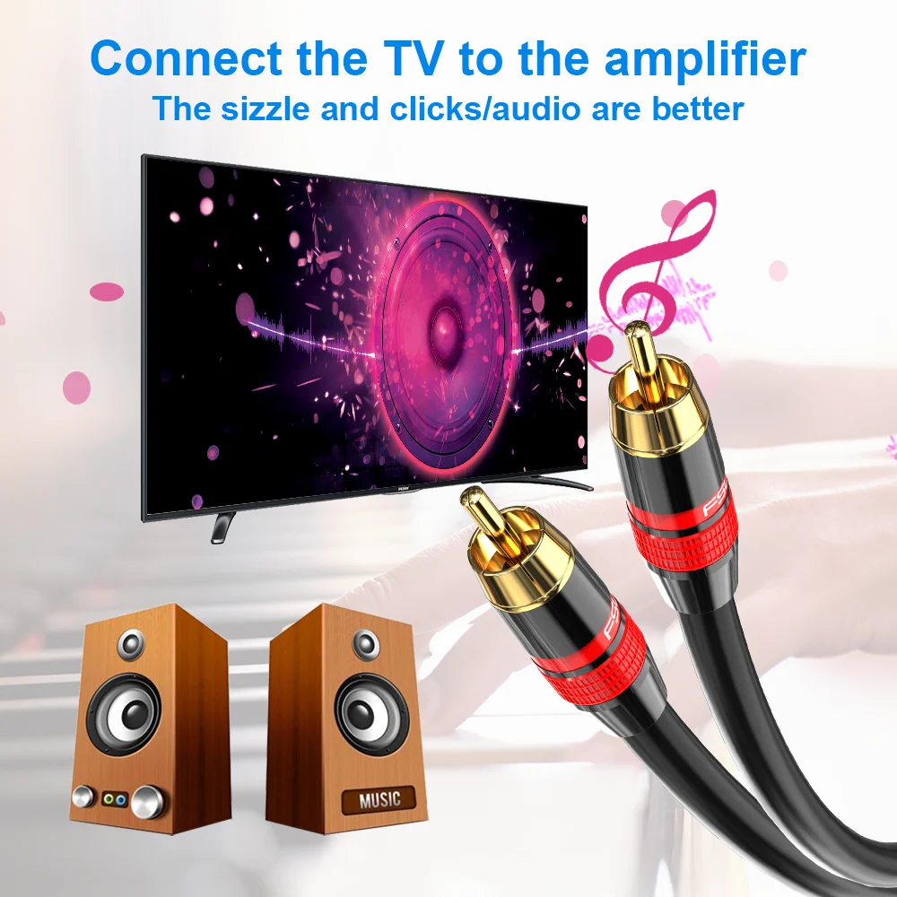 RCA to RCA Cable Digital Coaxial Audio Cable Male Stereo Connector for TV DVD Amplifier Hifi Subwoofer Toslink 1 2 3 5 m-2