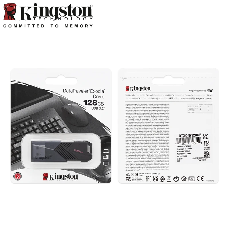 Kingston Original USB Flash Drive 64GB 128GB 256GB USB 3.2 Gen 1 Pen Drive Black DTXOM Flash Pendrive for Computer Memory Stick-5
