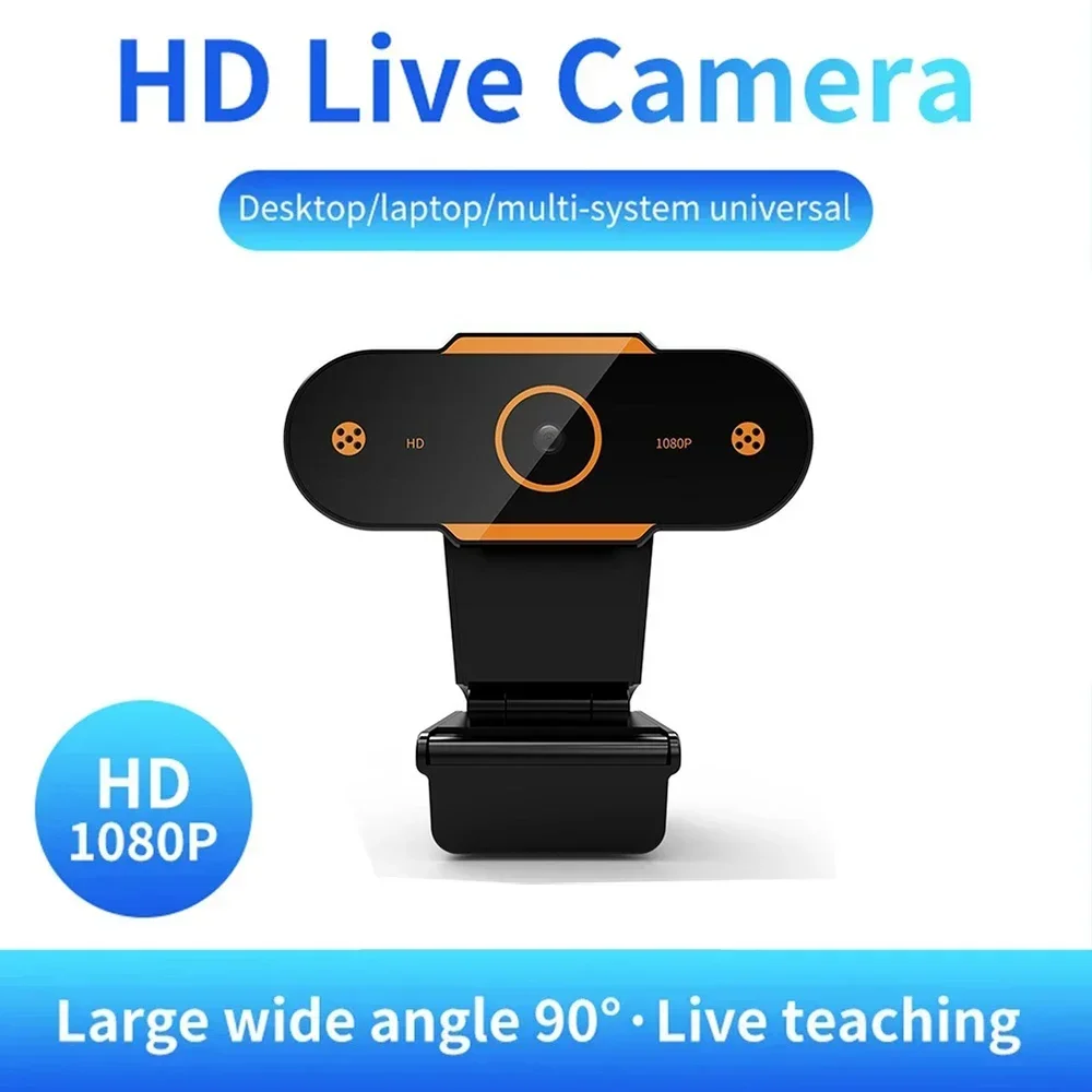 1080P HD Webcam Camera Auto Focus Webcam CMOS USB Computer PC Camera with Mic for Video Calling Network Teaching Office Meeting-2