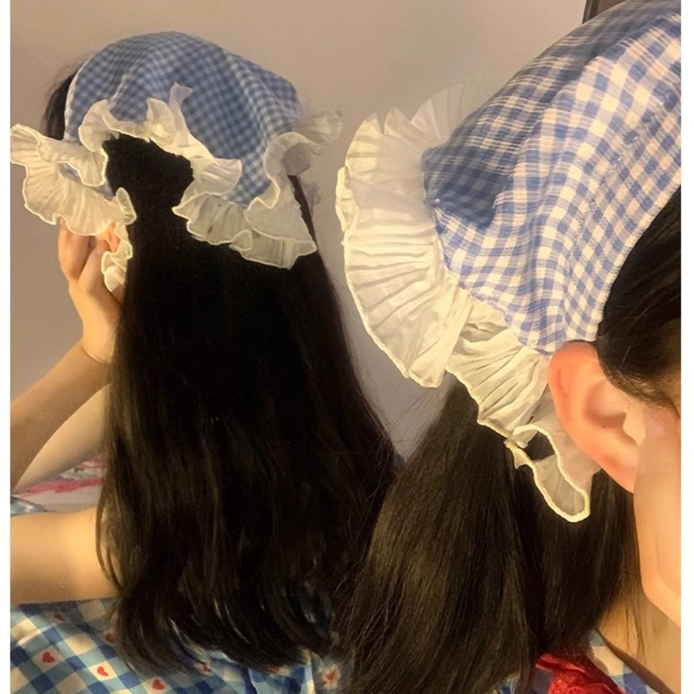 Lace Triangular Hair Scarf Headband Square Headscarf Hairband Turban Bandage Bandana Headband Women Headwarp Hair Accessories-5