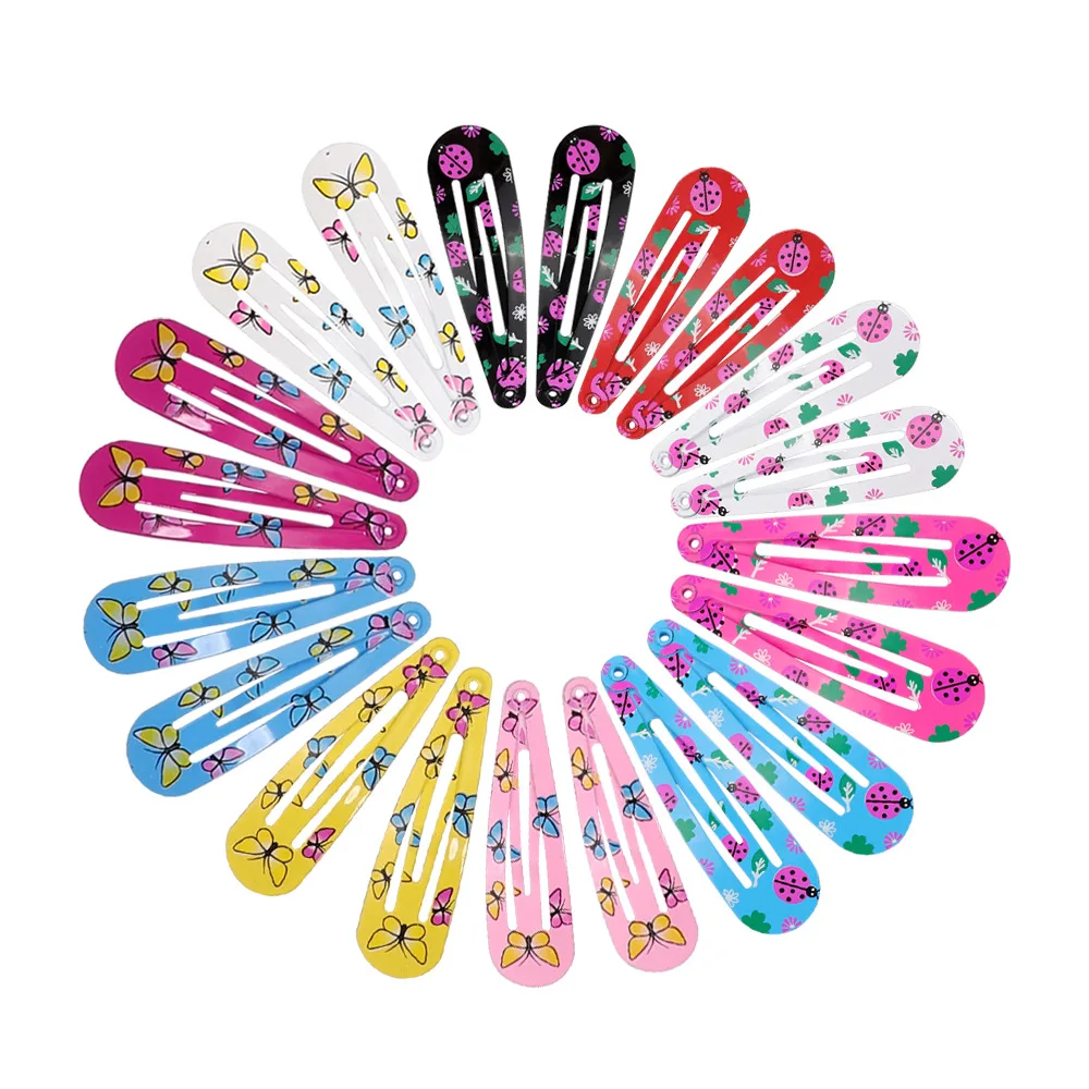 40Pcs/Lot Hair Accessories Girls Hairpin Print Cartoon Fruit Animal Flower Hair Clip Cute Powder Hairgrip New Children Headdress-3