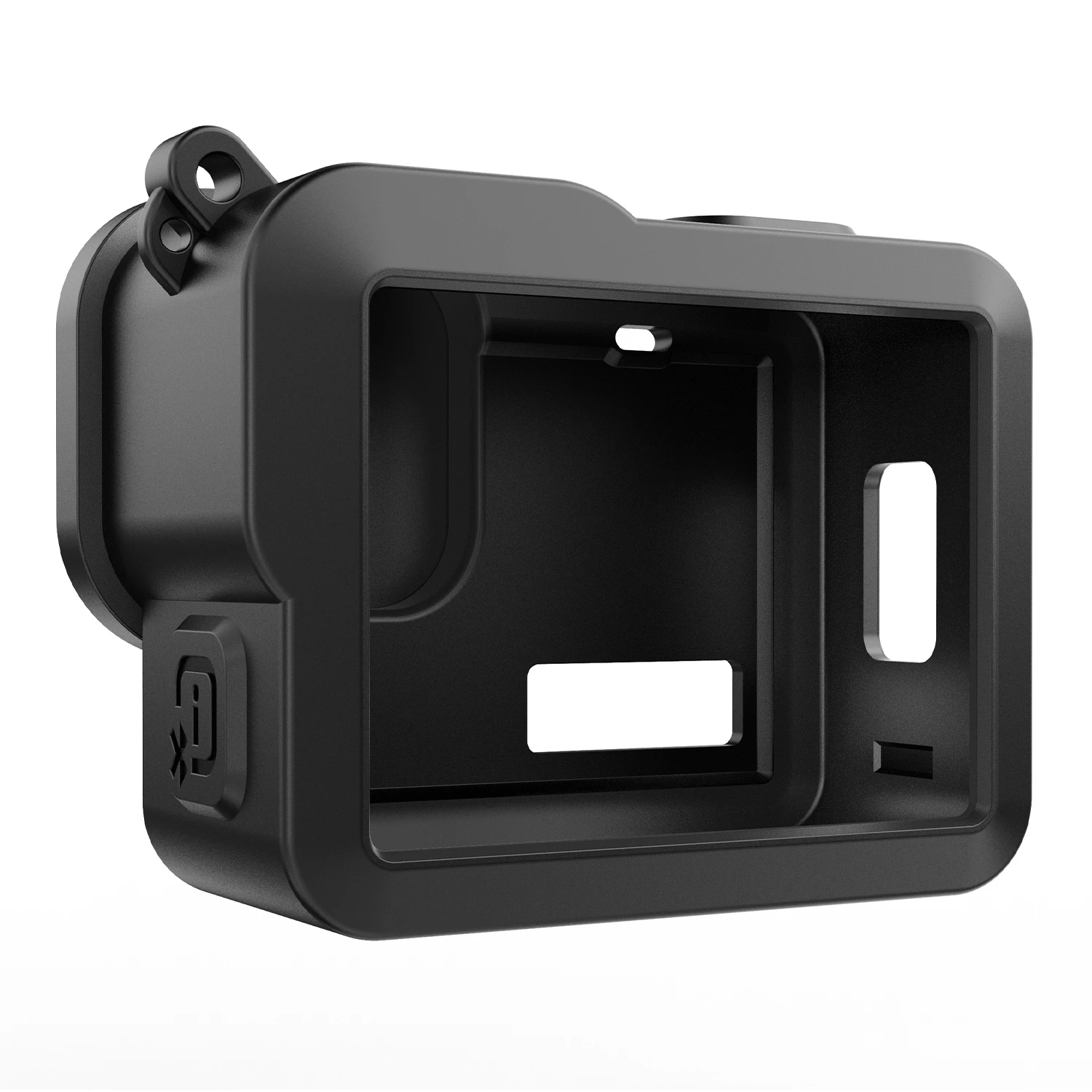 PULUZ for GoPro HERO 4K 2024 Camera Silicone Protective Case with Side Interface Cover & Wrist Strap & Lens Cap Accessories-3