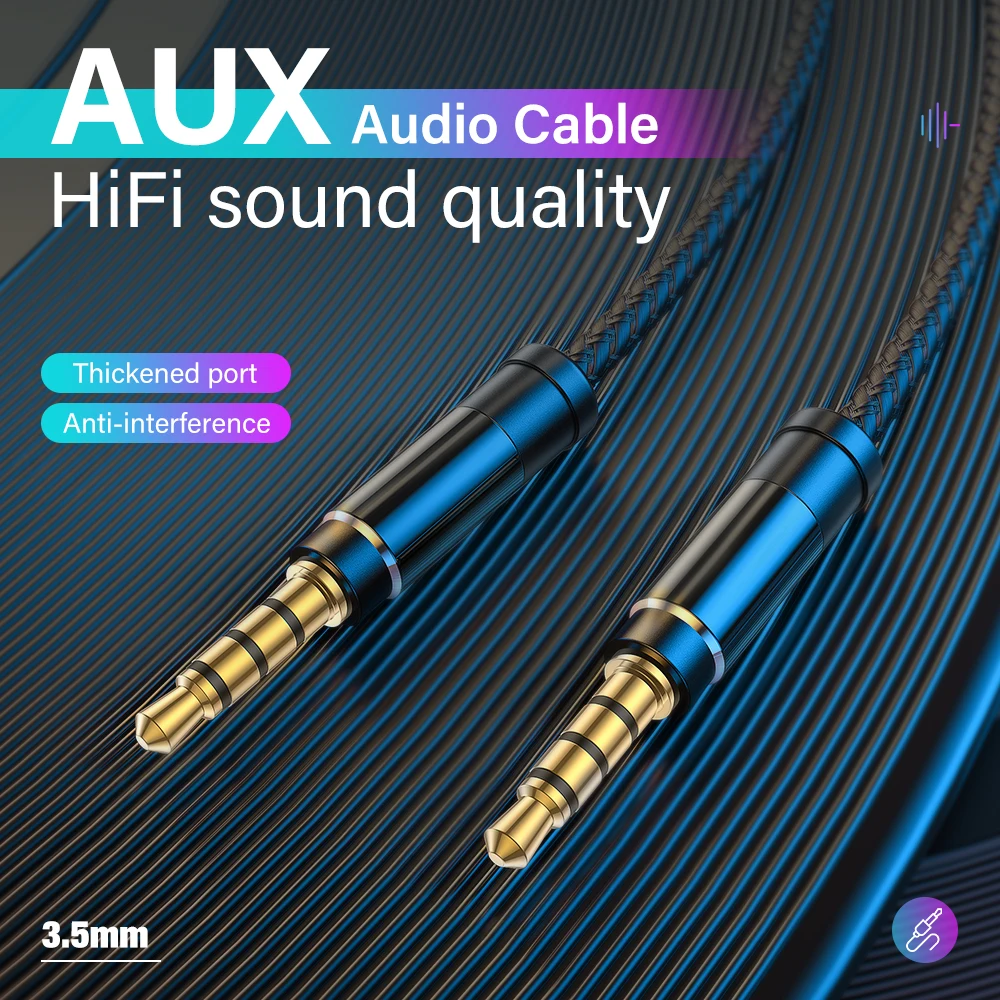 Gold Plated 3.5mm To 3.5 mm TRRS 4 Pole Aux Cable For Phone Headset Microphone Car Music HIFI Stereo Sound Audio Connector 3M-2