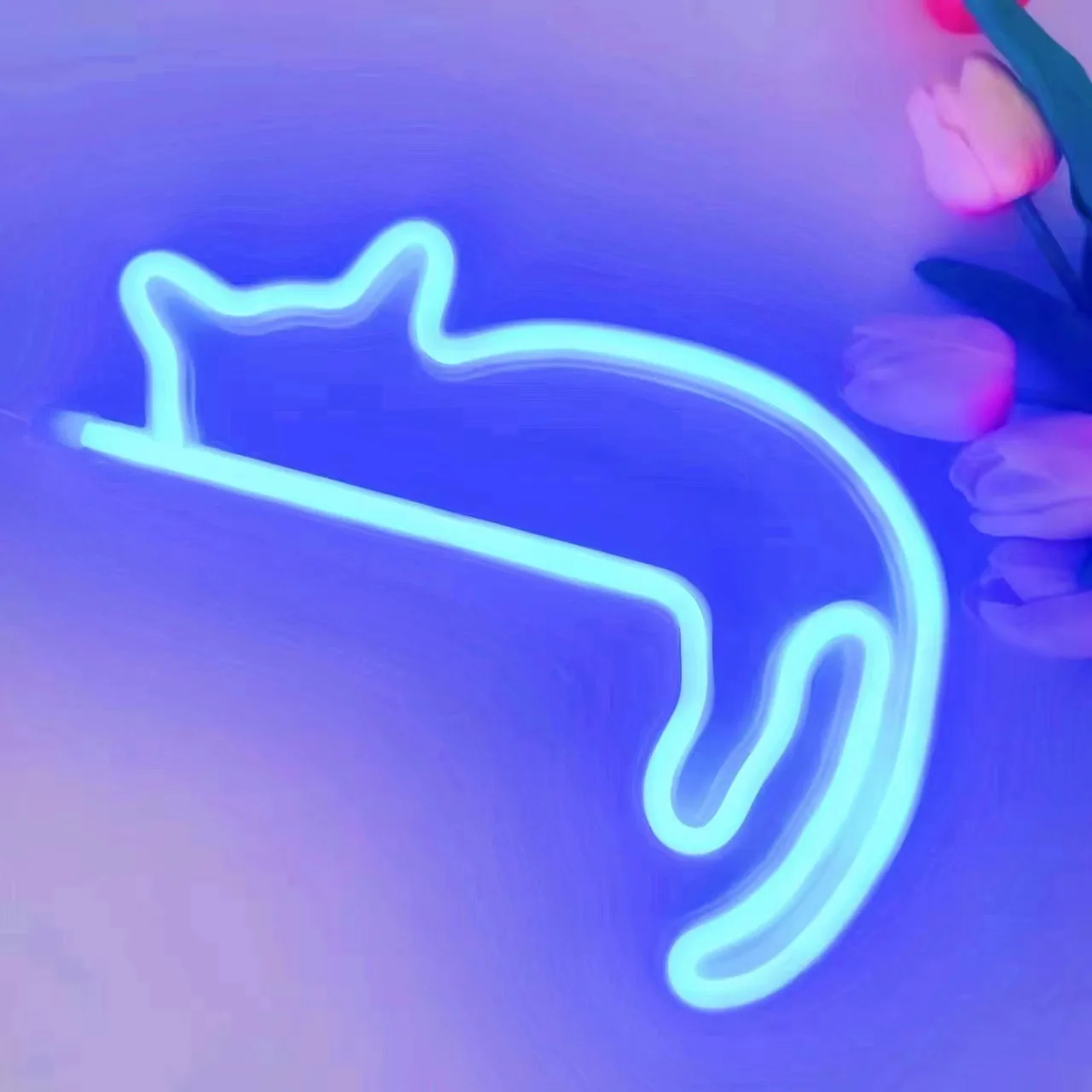 Cat Neon Sign for Wall Decor Led Light Up Sign Decor Pet Store Animal Club USB for Room Wall Home Party Birthday Gift-5