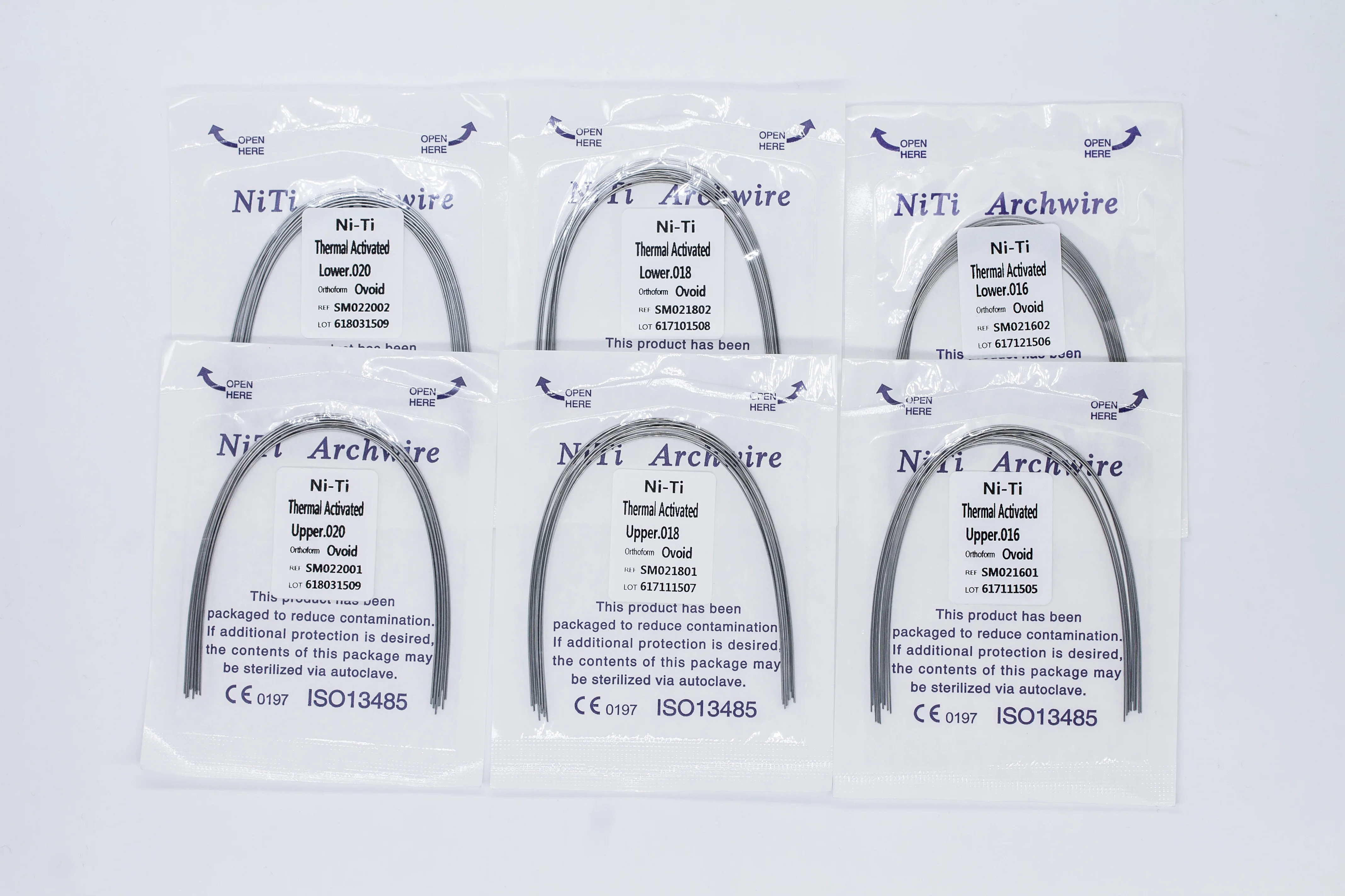10pcs/pack Dental Orthodontics Arch Wire Thermally Activated Oviod NITI Arcs 012/014/016/018/020 Upper/Lower-4