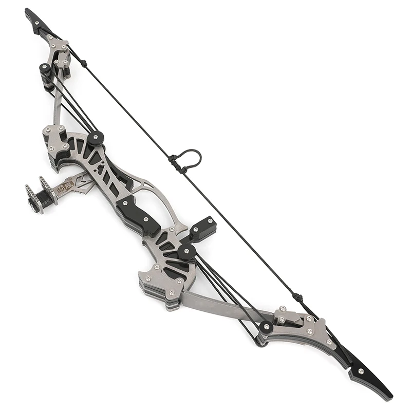 1 Set 16.4 Inch Mini Compound Bow Stainless Steel 16 Ibs Dyneema Bow String with Arrow for Archery Shooting Hunting Outdoor Spor-4