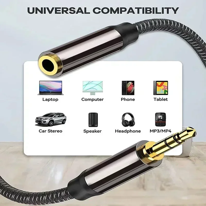 3.5mm AUX Stereo Audio Cable Male To Female Headphone Extension Cables for Earphone IPad Smartphone Tablet Media Player Etc-3