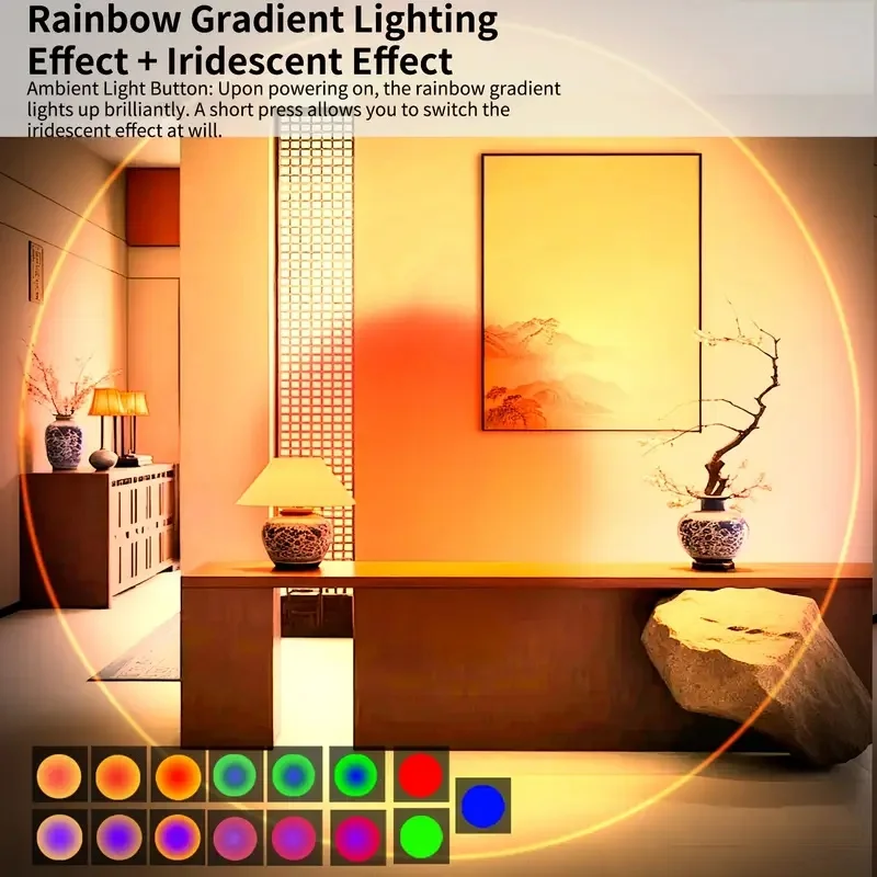 RGB Gradient LED Night Light with Motion Sensor Wall Lamp Rechargeable Ambient Light Dimmable Indoor Lights Magnetic Step Lamp-4