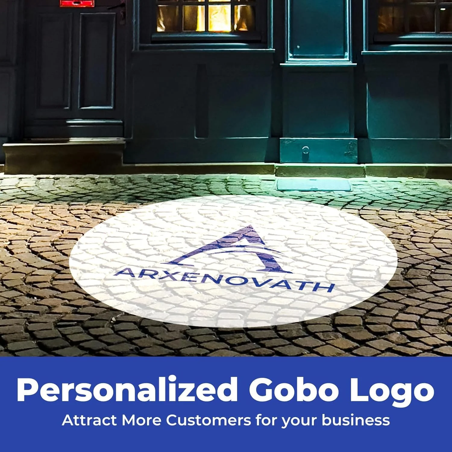Custom Gobo Projector Light Custom Logo Lamps Outdoor LED Rotating Customize Logo Spotlight for Commercial Shop Entrance Floor-2