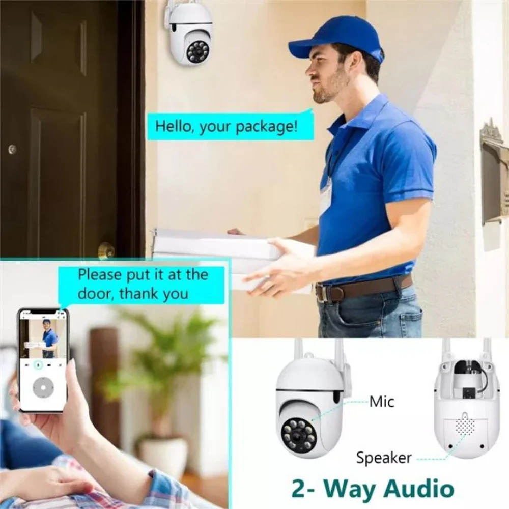 4K 8MP WiFi Wireless Monitor Camera Motion Detection Two-Way Audio Smart Home Security Protection 355°/90° Swivelling IP Camera-5