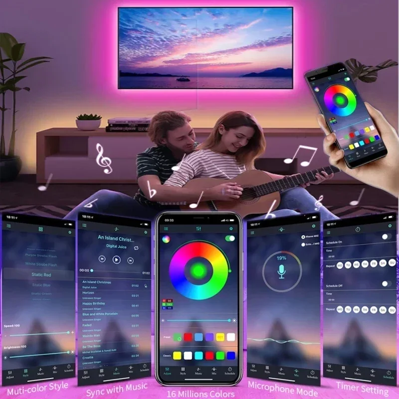5050 Smart Led Strip Usb 15 20 Meters Wifi Alexa Rgb Led Ice Tape String 5V Led Light Plug For Wall Room Led Ribbon Lamp Chain-5