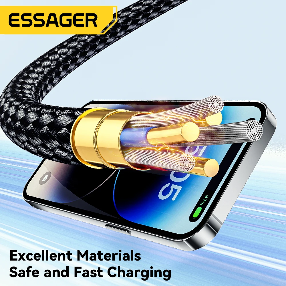 Essager USB C Cable For iPhone 14 13 12 11 Pro Max Xs 8 Plus iPad Macbook Wire 29W PD Fast Charging Type C To Lighting Data Cord-4