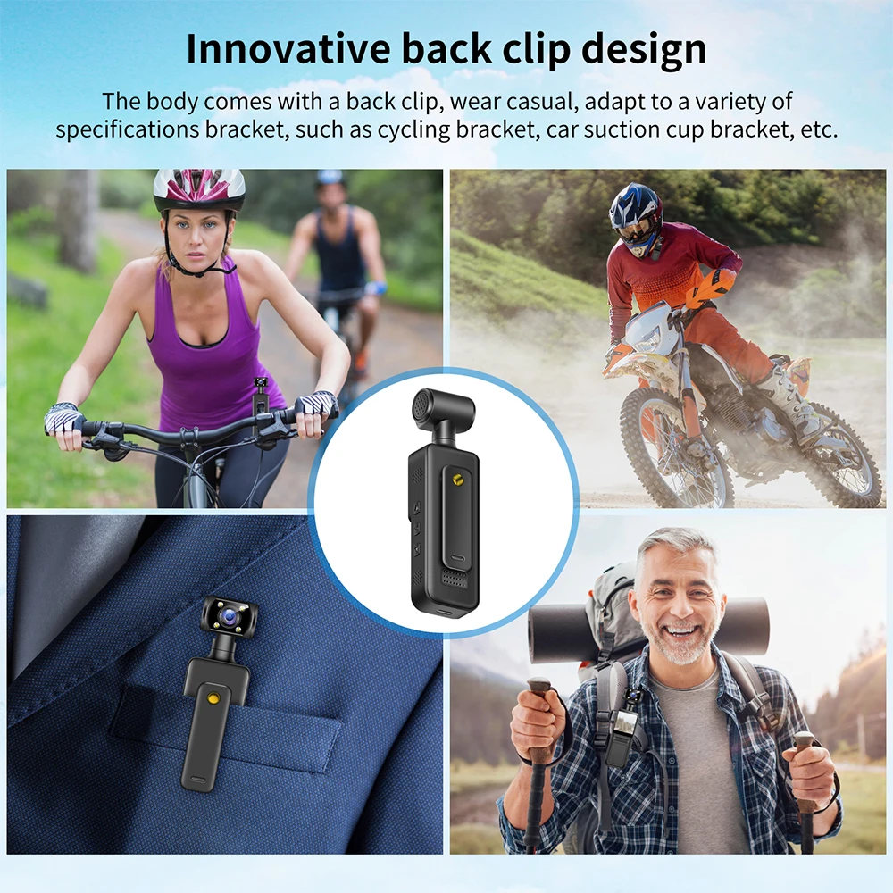 128GB 4K Ultra HD Action Mini Camera 270 Rotatable Vlog Wifi Sports Cam Waterproof Case Helmet Travel Bicycle Driver Recorder-4