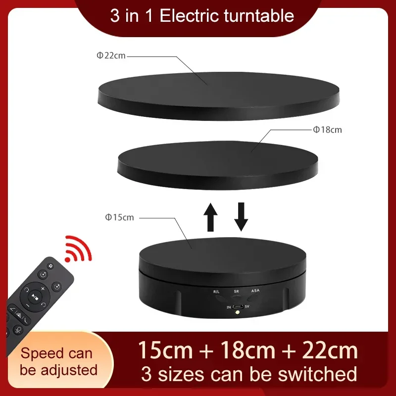 Photography Turntable Electric Rotating Display Stand 360 Degree with Remote Control Motorized Turntable for Photos or Videos-2